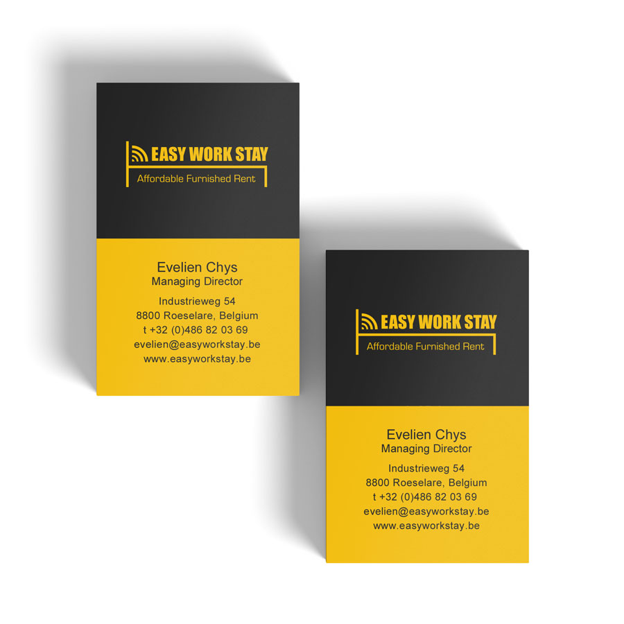Mioo Design - Easy Work Stay Visitekaartje ontwerp - Creatief reclamebureau Roeselare & Communicatiebureau Roeselare - Grafisch ontwerp - Freelancer - West-Vlaanderen - Brugge - Kortrijk