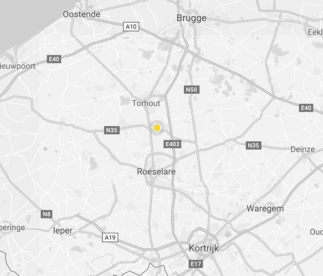 Mioo Design - Locatie Map - Creatief reclamebureau Roeselare & Communicatiebureau Roeselare - Grafisch ontwerp - Freelancer - West-Vlaanderen - Brugge - Kortrijk