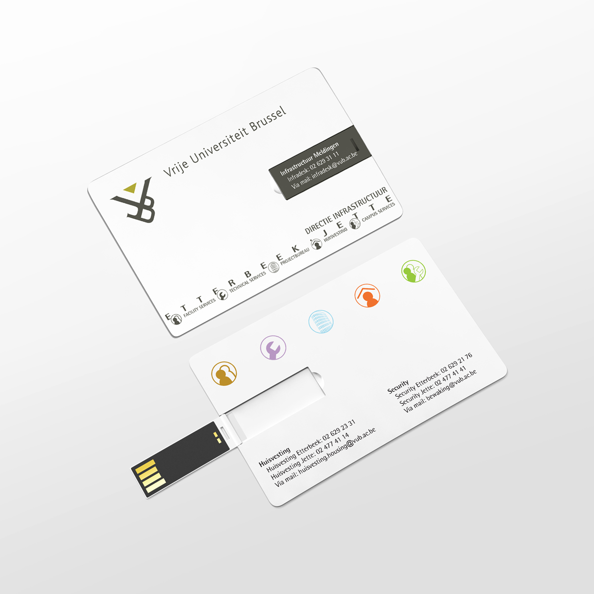 Mioo Design - VUB Gadgets - USB - Creatief reclamebureau Roeselare & Communicatiebureau Roeselare - Grafisch ontwerp - Freelancer - West-Vlaanderen - Brugge - Kortrijk