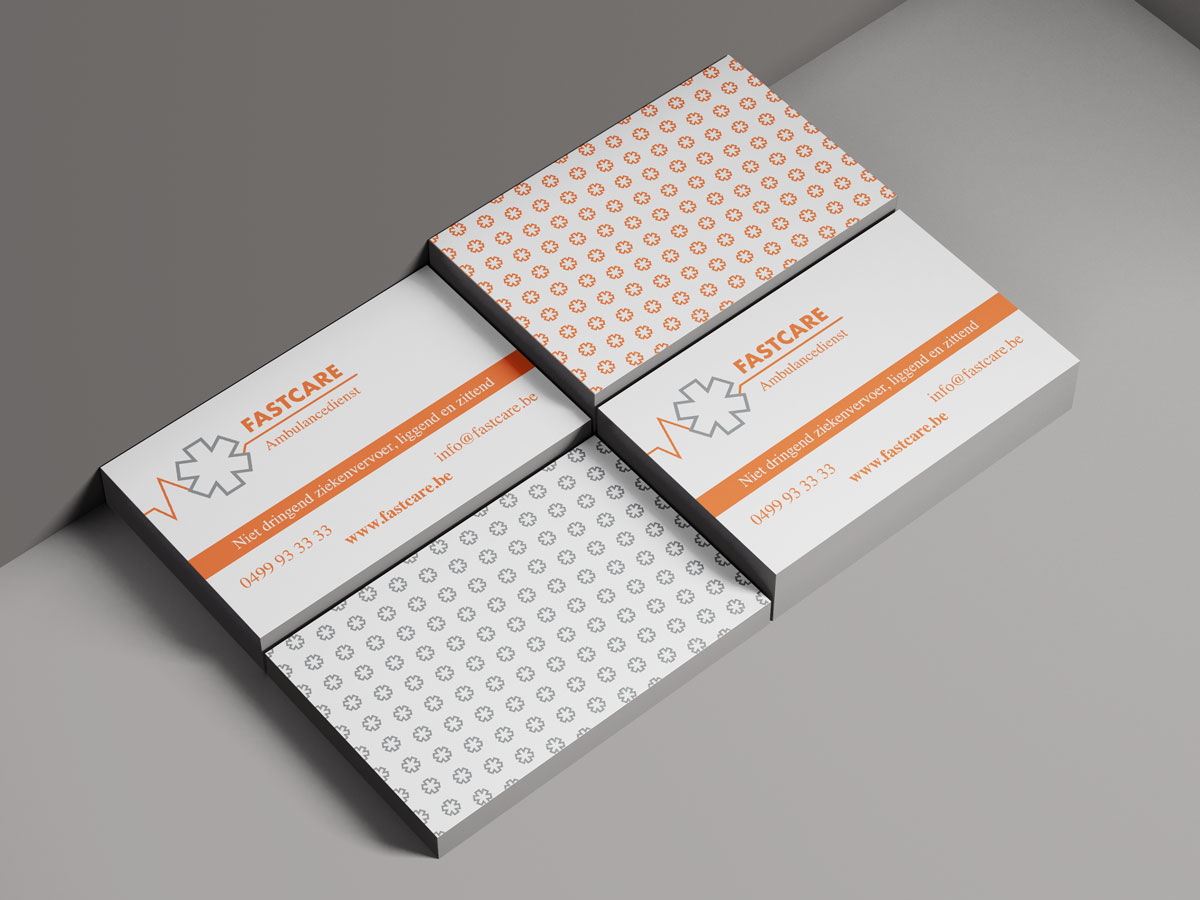 Mioo Design - Fastcare Visitekaartje ontwerp - Brandbook - Creatief reclamebureau Roeselare & Communicatiebureau Roeselare - Grafisch ontwerp - Freelancer - West-Vlaanderen - Brugge - Kortrijk