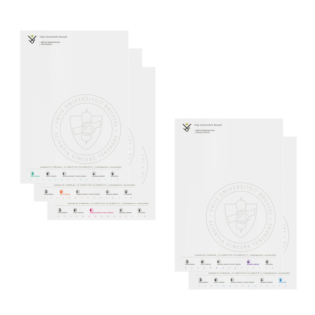 Mioo Design - VUB Briefpapier ontwerp - Creatief reclamebureau Roeselare & Communicatiebureau Roeselare - Grafisch ontwerp - Freelancer - West-Vlaanderen - Brugge - Kortrijk